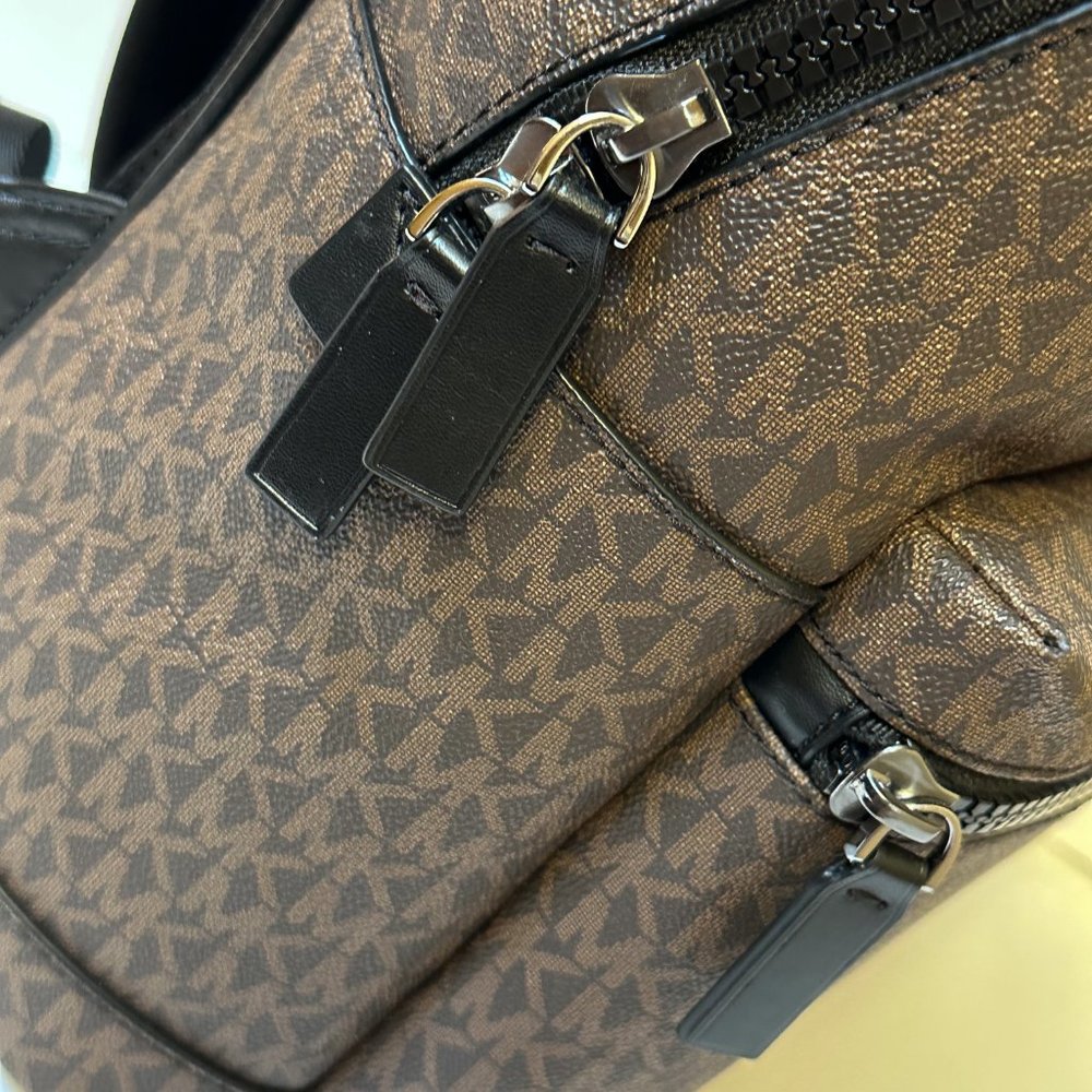 Michael Kors Cooper Large Backpack MK Brown Black - Picture 10 of 11